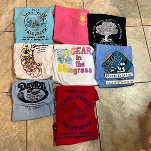 Lot of 1980s vintage mens bicycle tshirts all size large